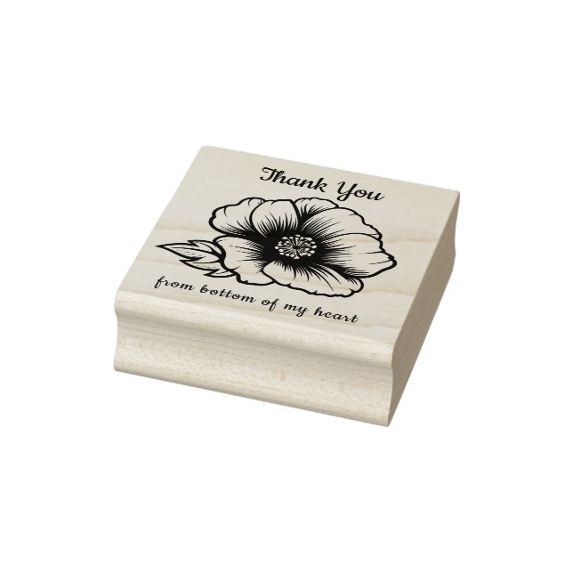 Mit benutzerdefinierter Text-Mohn-Blume Gummistempel (Stempel)