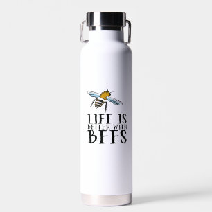 Mit Bienen ist das Leben besser Trinkflasche