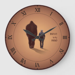 MIT BIGFOOT SASQUATCH SPazierengehen Große Wanduhr