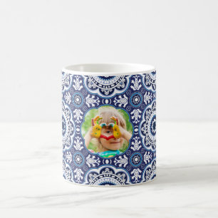💙🤍 Mit Bild Mittelmeer-Azulejos Kaffeetasse