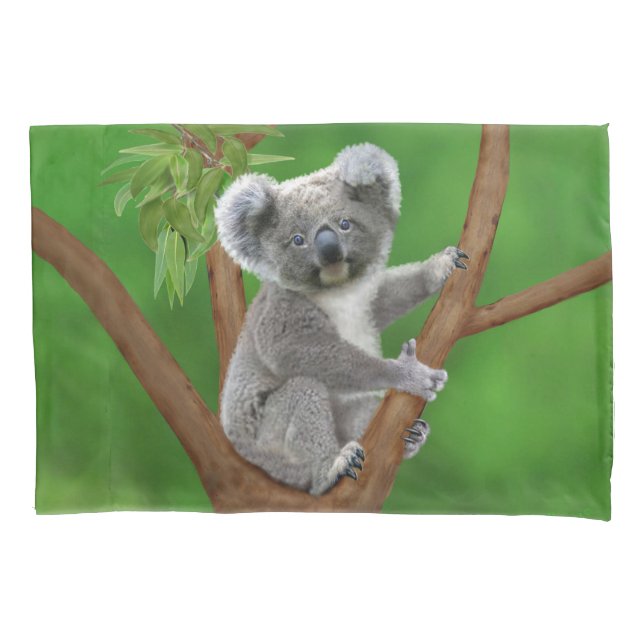 Mit blauen Augen Baby-Koala-Bär Kissenbezug (Vorderseite-Links)