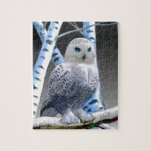 Mit blauen Augen Schneeeule Puzzle