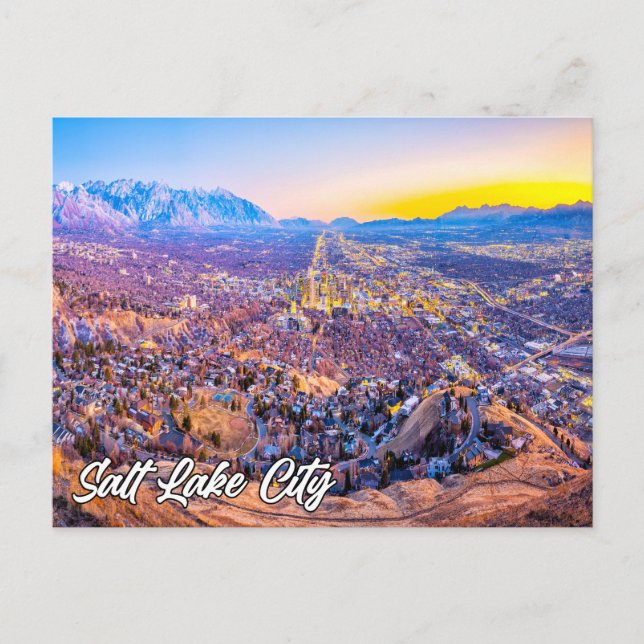 Mit Blick auf Salt Lake City, Utah, Vereinigte Sta Postkarte (Vorderseite)