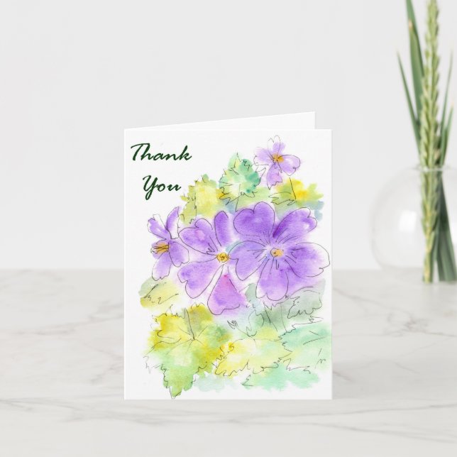 Mit Blumen "danke" Notecard Dankeskarte (Vorderseite)