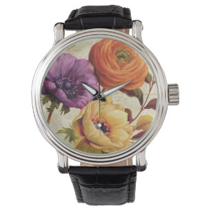 Mit Blumen in voller Blüte Armbanduhr