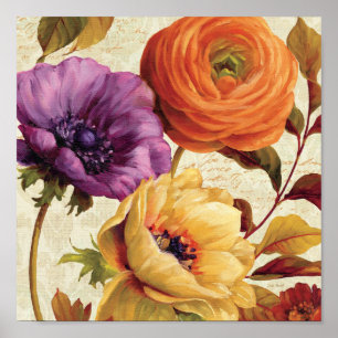 Mit Blumen in voller Blüte Poster