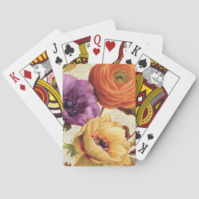 Mit Blumen in voller Blüte Spielkarten (Rückseite)