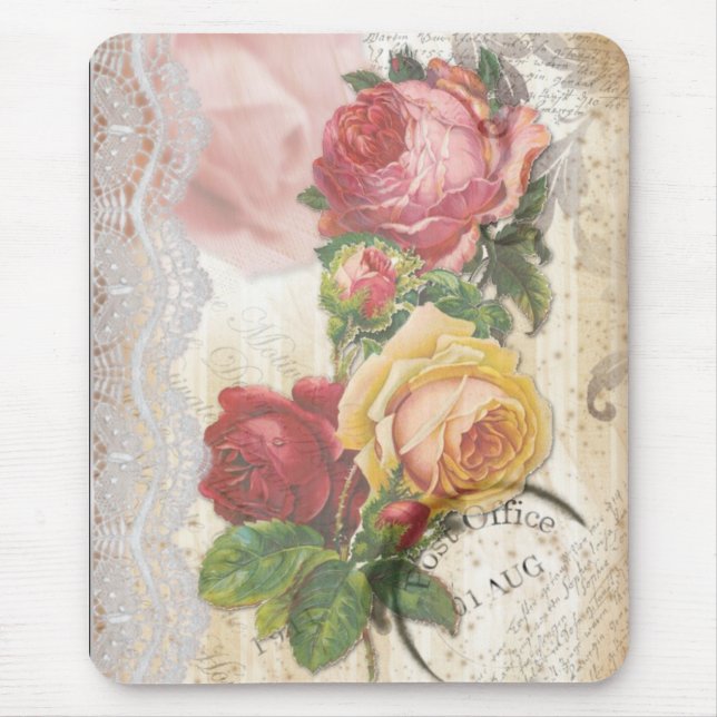 Mit Blumen und Spitze Mousepad (Vorne)