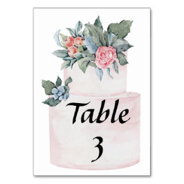 Mit Blumen verzierter Kuchen Tischnummer