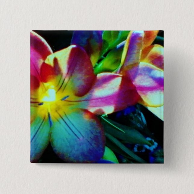 Mit Blumenkleines, 1 ¼ Zoll-runder Knopf Button (Vorderseite)