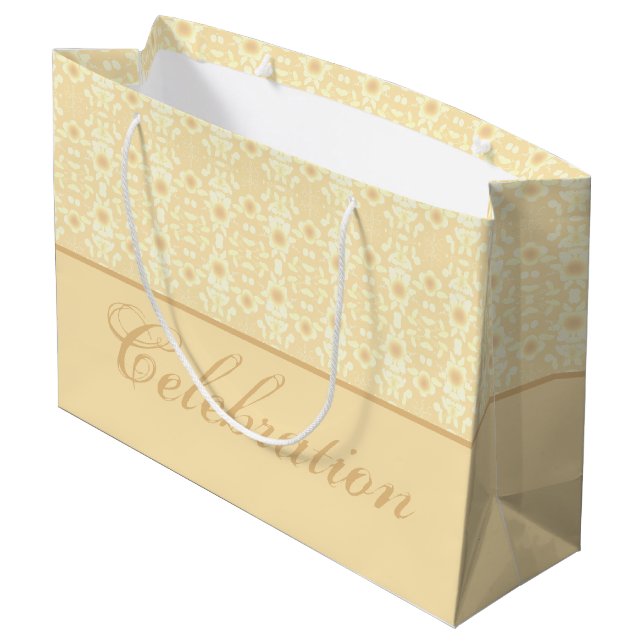 mit Blumenmuster Große Geschenktüte (Rückseite Schrägansicht)