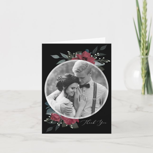 Mit Blumenromance danken Ihnen Einladung (Vorderseite)