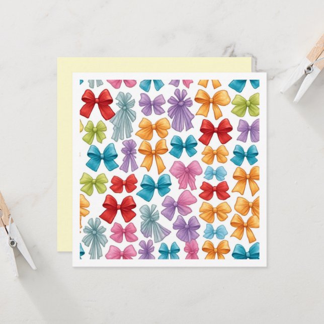 Mit Bogen auf der Geburtstagskarte (Vorderseite/Rückseite Beispiel)