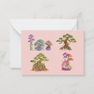 Mit Bonsai korrespondieren Mitteilungskarte