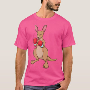 mit Boxhandschuhen im Boxring Cartoon Kangaroo T-Shirt