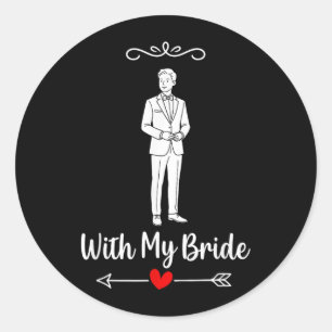 Mit Braut passende Paare Hochzeit Flitterwochen Br Runder Aufkleber