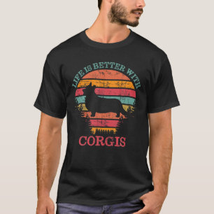 Mit Corgis Niedlichen Hunden ist das Leben besser. T-Shirt
