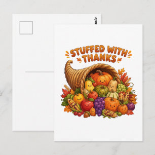 Mit Dank Gefülltes Süßes Thanksgiving-Füllhorn D Postkarte