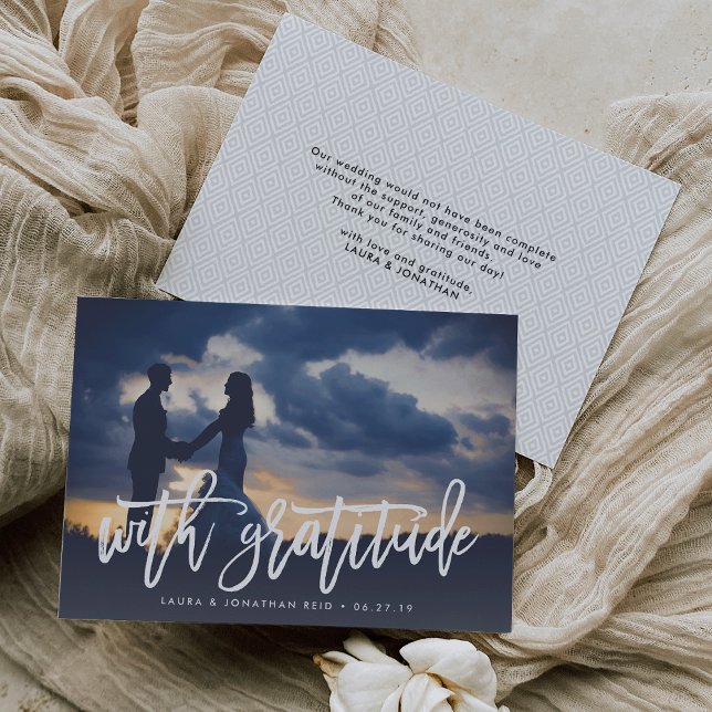 mit Dankbarkeit | Foto Vielen Dank für Ihre Rückme Dankeskarte (Von Creator hochgeladen)