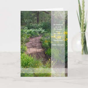 Mit Deepest Beileid Psalm 23:3 KJV 12x18 Card Dankeskarte