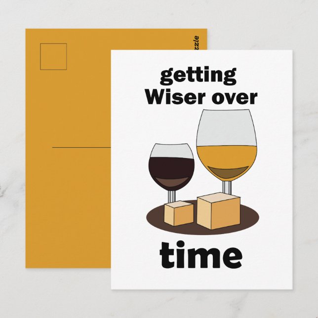 Mit Dem Alter Perfekt Werden Mit Der Zeit Weiser W Postkarte (Vorne/Hinten)
