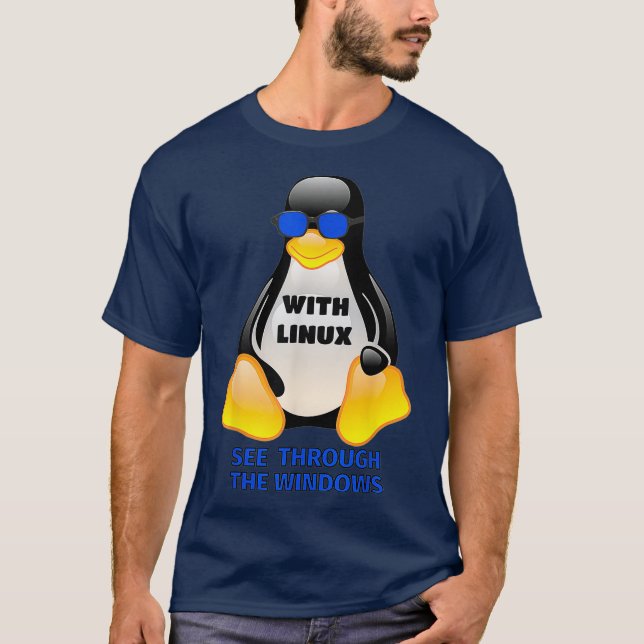 Mit dem Computing von Linu durch Windows Tu T-Shirt (Vorderseite)