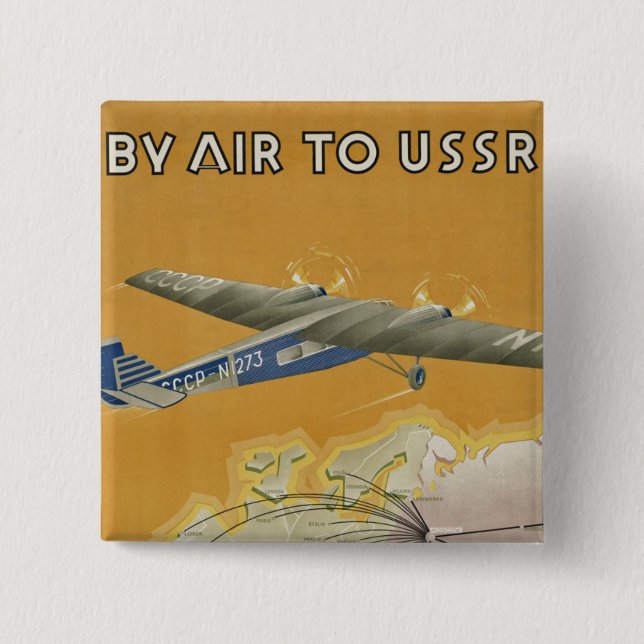 Mit dem Flugzeug in die UdSSR Button (Vorderseite)