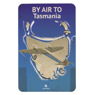 Mit dem Flugzeug nach Tasmanien Vintage-Reiseplaka Magnet