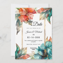 Mit dem Foto auf der Rückseite Hibiskus Serenade P Save The Date