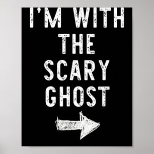 mit dem gruseligen Geist, lustiges Halloween-Paar Poster