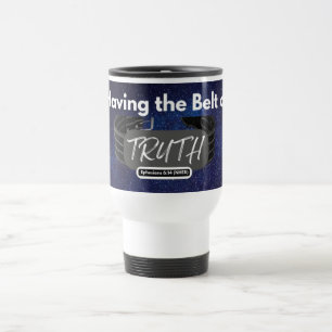 Mit dem Gürtel der Wahrheit - White Travel Mug Reisebecher