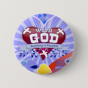 Mit dem Herzen Gottes Button