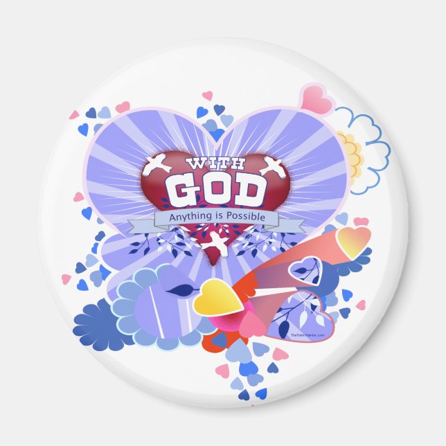Mit dem Herzen Gottes Magnet (Vorne)