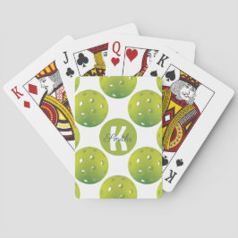 Mit dem Initial/Name Lime green picklebels-Muster Spielkarten