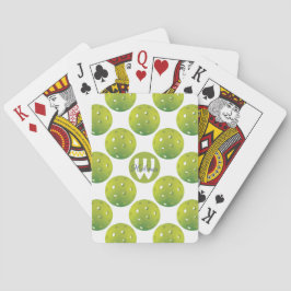 Mit dem Initial/Name Lime green picklebels-Muster Spielkarten
