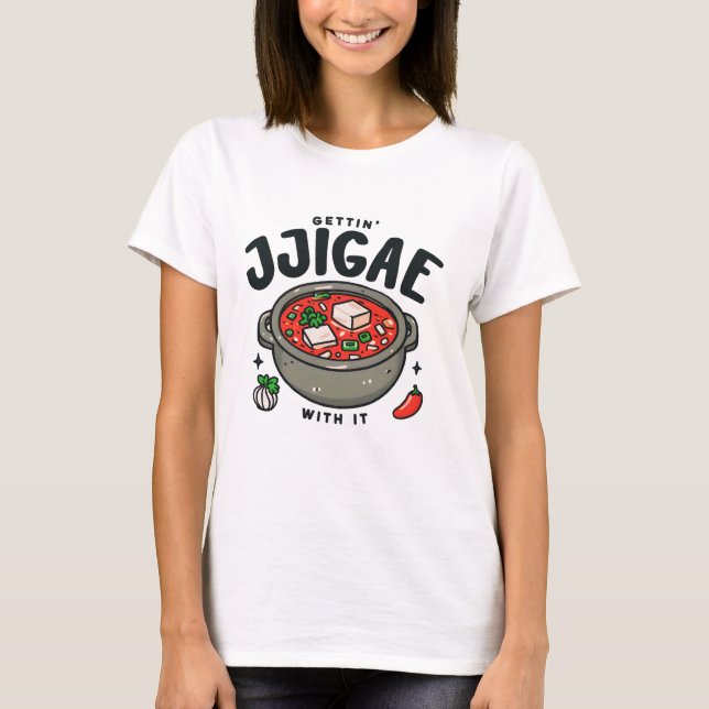 Mit dem koreanischen Kimchi Stew Jjigae T-Shirt (Vorderseite)