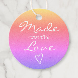 Mit dem Liebe-Tag Heart Pink Ombre Rainbow Color Geschenkanhänger