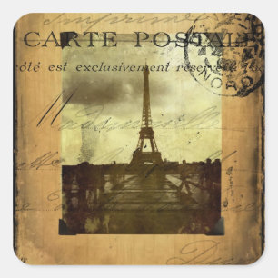 Mit dem Poststempel Paris Quadratischer Aufkleber