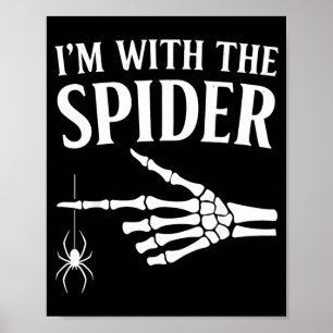 mit dem Spinnen-Shirt Lustiges Halloween-Skelett Poster