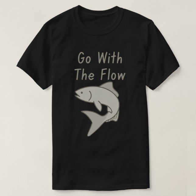 Mit dem Strom schwimmender Fisch T-Shirt (Design vorne)