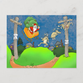 Mit dem Weihnachtsmann ausgehen. Feiertagspostkarte