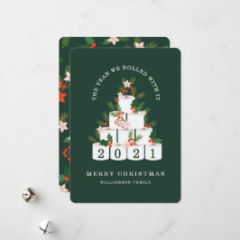 Mit dem Weihnachtstoilettenpapier Baum grün geroll Feiertagskarte