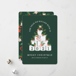 Mit dem Weihnachtstoilettenpapier Baum grün geroll Feiertagskarte