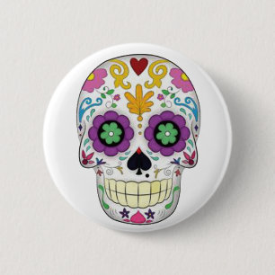 Mit dem weißen Grund färbt Totenkopf Button