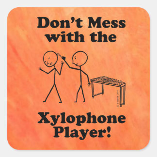 Mit dem Xylophone Player Square Sticke nicht durch Quadratischer Aufkleber