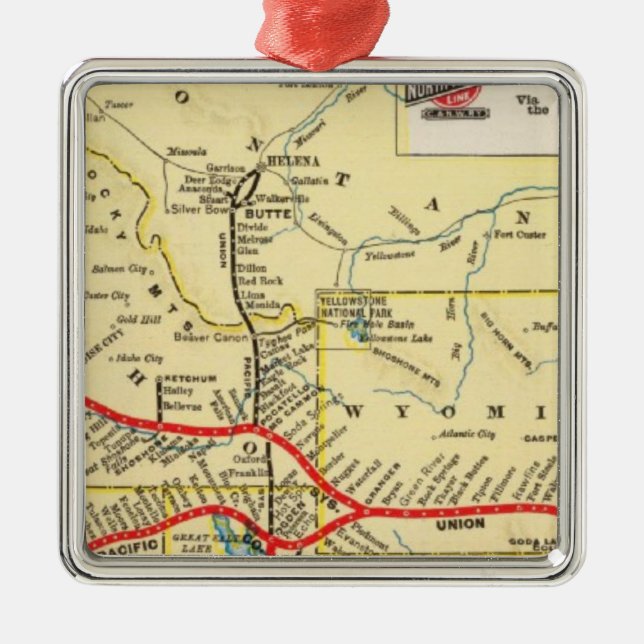 Mit dem Zug nach Chicago Silbernes Ornament (Vorne)