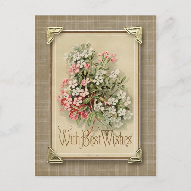 Mit den besten Wünschen Vintage Reputation Vintage Postkarte (Vorderseite)