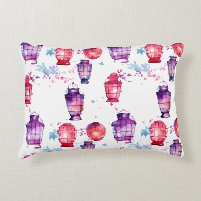 Mit den Lanterns bewundern Sie den Stil der Wasser Dekokissen (Vorderseite)
