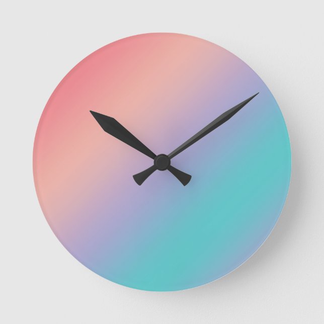 Mit den Rainbow-Farben glänzen Runde Wanduhr (Vorderseite)