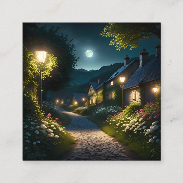 Mit den Sets der Sonne wird die Landschaft zu eine Quadratische Visitenkarte (Vorderseite)